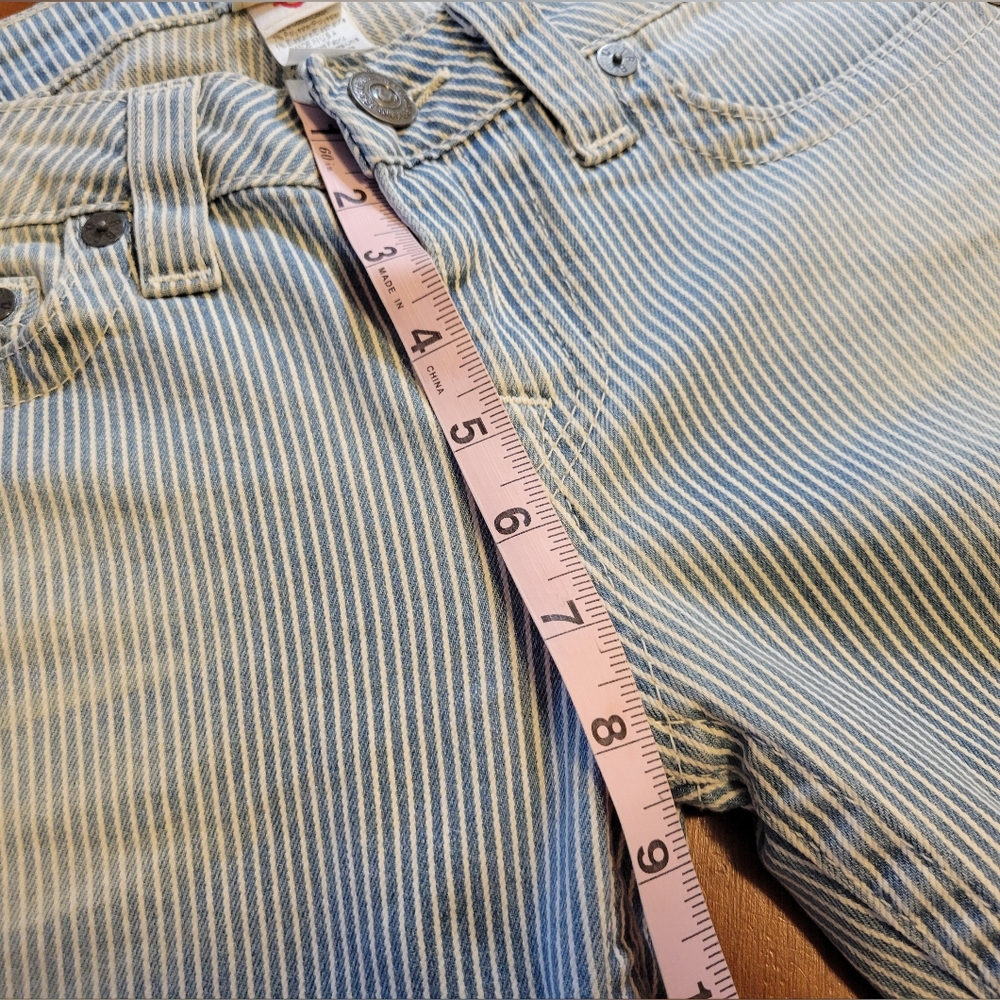 True Religion Denim Pant Capri Pinstripe Railroad 30 NWT New Designer - Picture 4 of 10